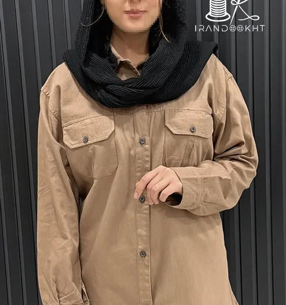 مانتو کتان پیله دار-003